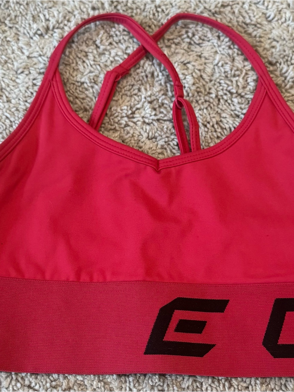 ECHT Red Racerback Sports Bra with Elastic Logo Band